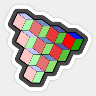 Red Green and Blue Shades Tessellation Sticker